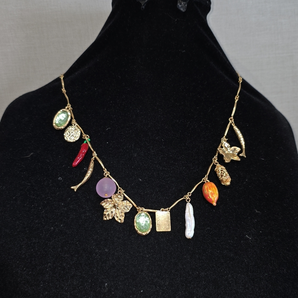 Zara multi charm necklace